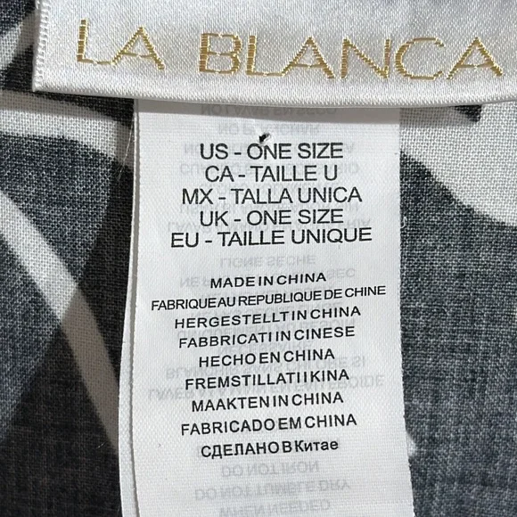 La Blanca Women One Size Kimono Swimwear CoverUp Black Moonlit Silhouette - Picture 5 of 15